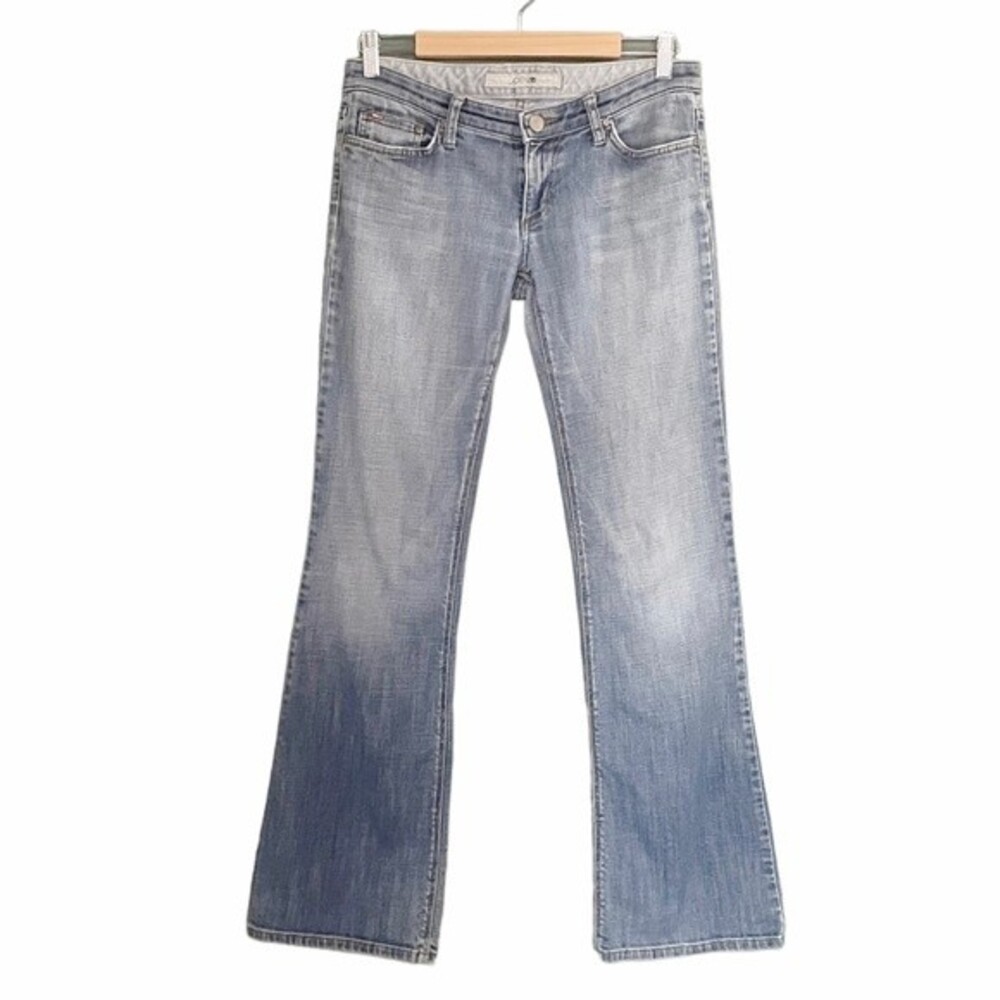 Joe’s Jeans Low Rise Flare Medium Wash Cotton Denim Bootcut Wide Leg Size 28 | 6 - Picture 2 of 14